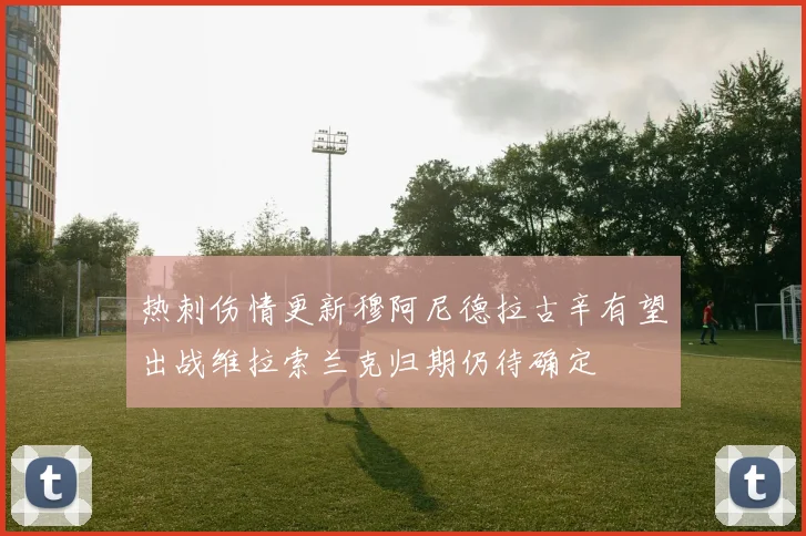 热刺伤情更新穆阿尼德拉古辛有望出战维拉索兰克归期仍待确定